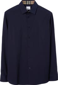 Burberry Sherfield Equestrian Knight Stretch Cotton Button-Up Shirt