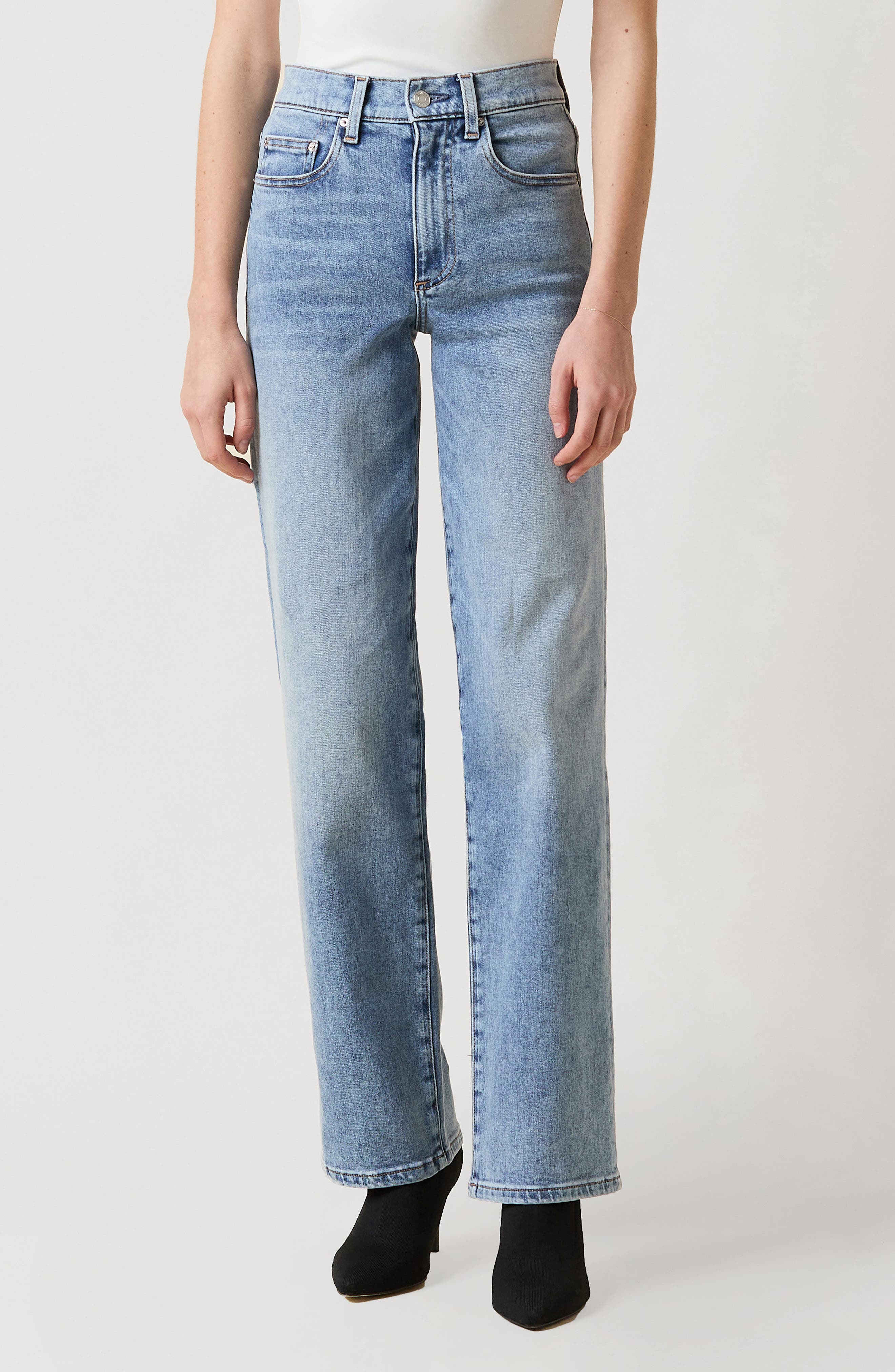 LE JEAN '90s Mid Rise Ankle Straight Leg Jeans