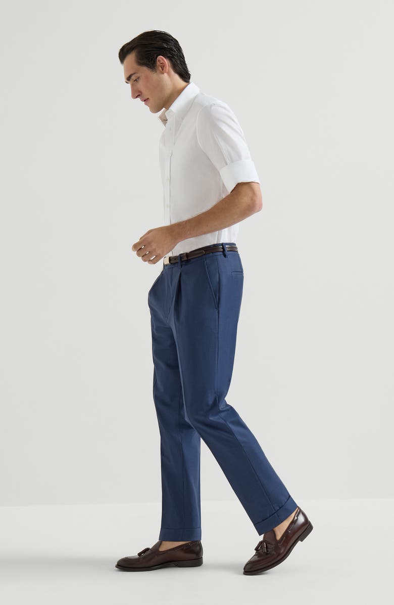 Brunello Cucinelli Houndstooth trousers, Alternate, color, Navy Blue