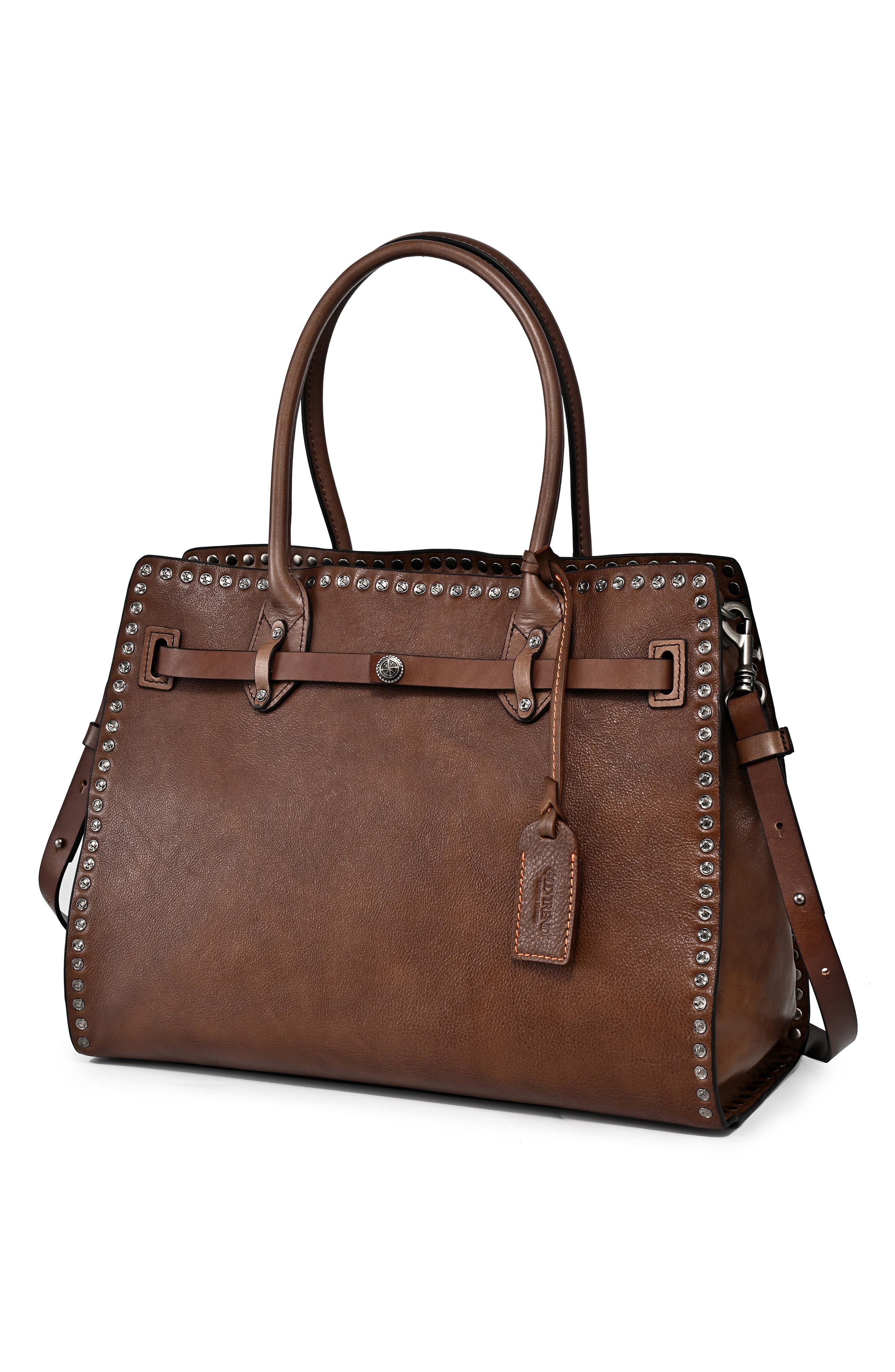 Westland Leather Satchel Bag, Alternate, color, STONE