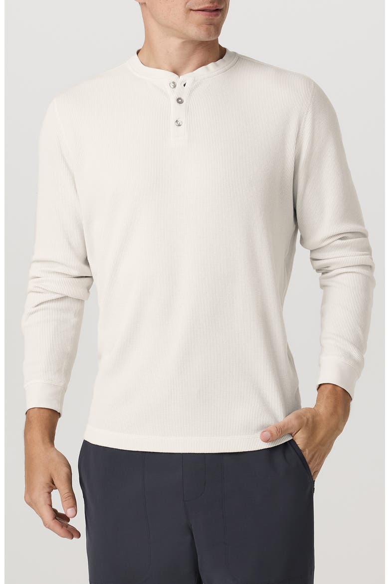 Waffle Knit Henley, Main, color, MARSHMALLOW
