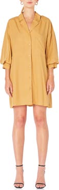 Endless Rose Tie Waist Mini Shirtdress