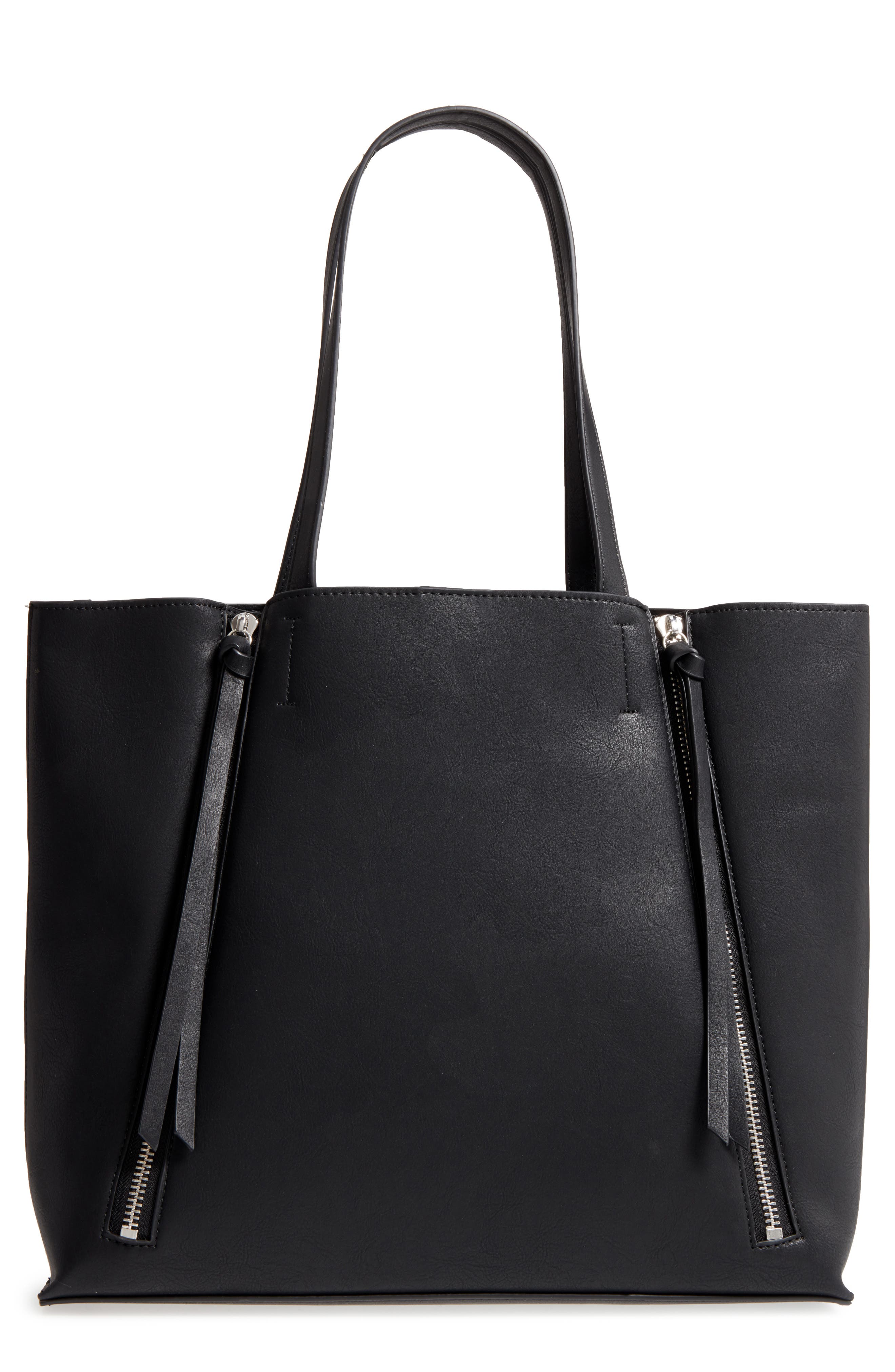 Chelsea28 Leigh Faux Leather Tote & Zip Pouch, Main, color, 