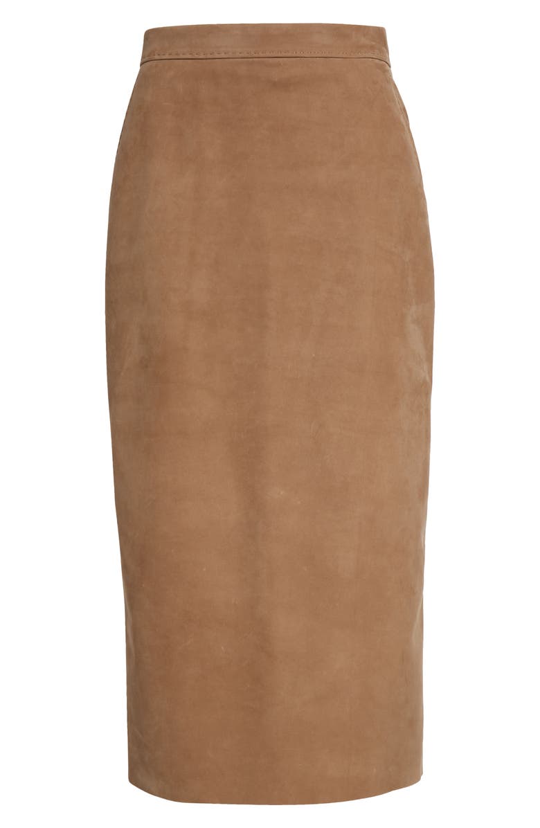 Max Mara Calcio Suede Pencil Skirt, Alternate, color,