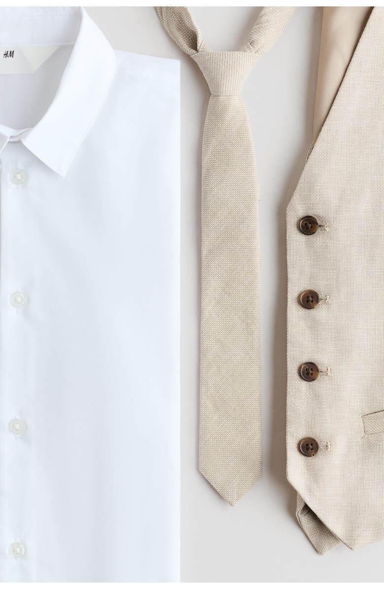 H&M 3-piece Dressy Set, Alternate, color, Light Beige/White