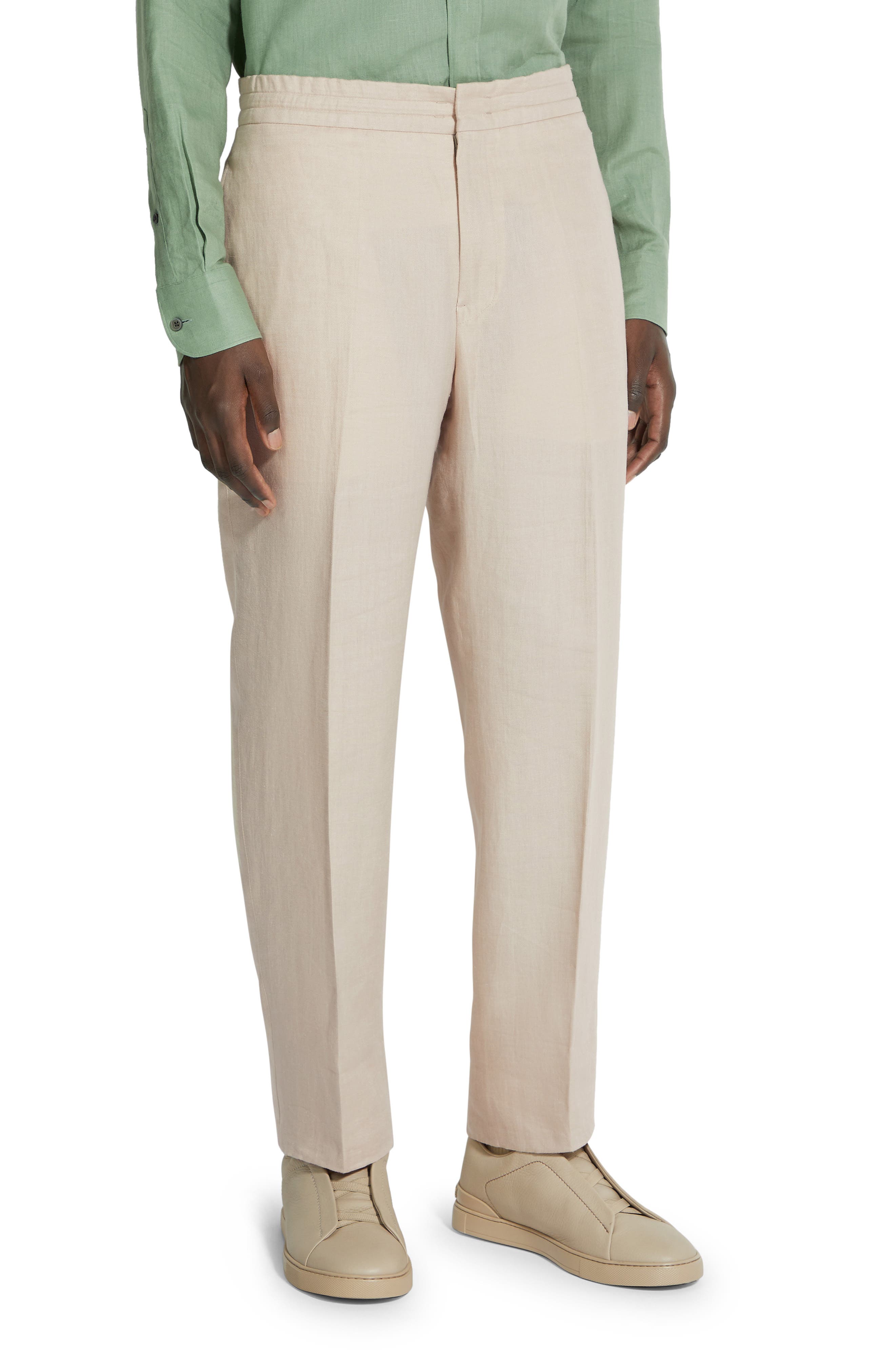 ZEGNA Oasi Linen Drawstring Trousers (Men) | Nordstrom