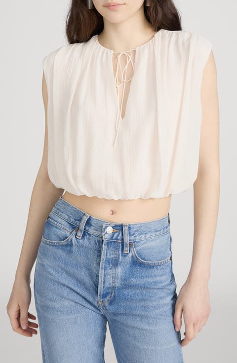 The Wave Tie Neck Silk Top