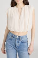 FRAME The Wave Tie Neck Silk Top