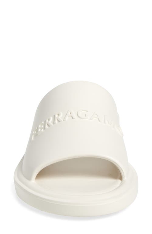 Ferragamo Giuneva Logo Slides In White