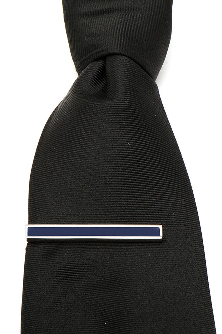 Inlaid Tie Bar, Alternate, color, SILVER NAVY ENAMEL