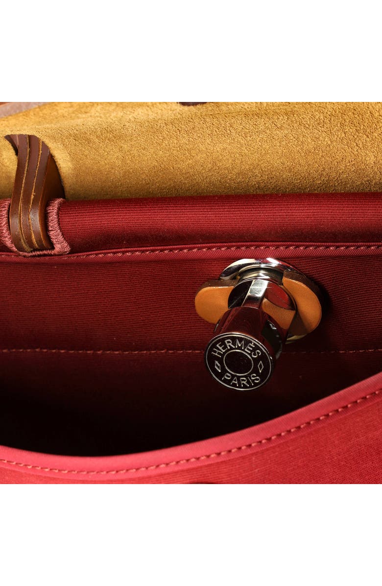 Pre-Owned Hermes Herbag Zip Leather and Toile 31, Alternate, color, Rubis