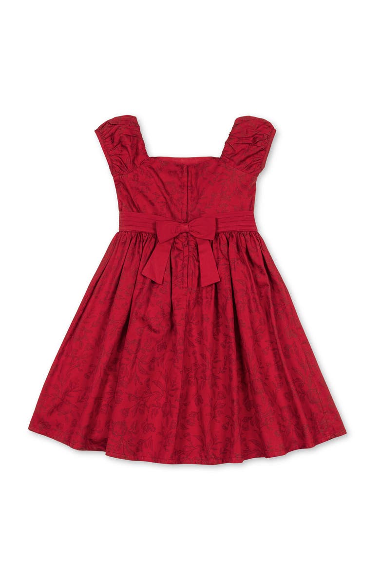 Hope & Henry Kids' Organic Puff Sleeve Sateen Party Dress, Alternate, color, Fireside Toile