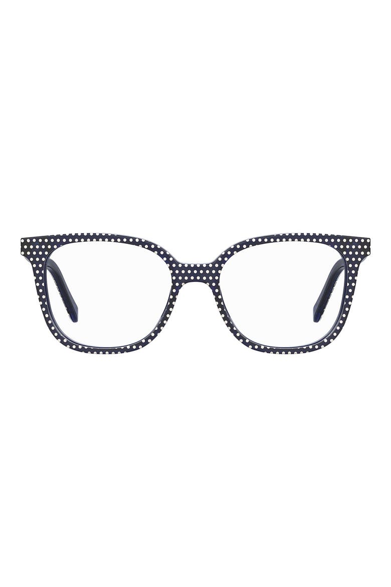 romeo 50mm rectangular reading glasses, Main, color, BLUE