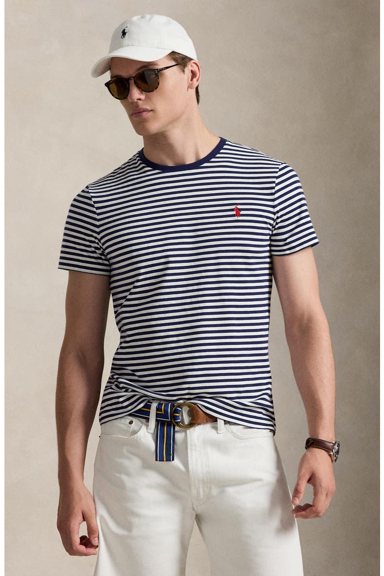 Classic Fit Stripe Cotton T-Shirt, Alternate, color, NEWPORT NAVY/ WHITE