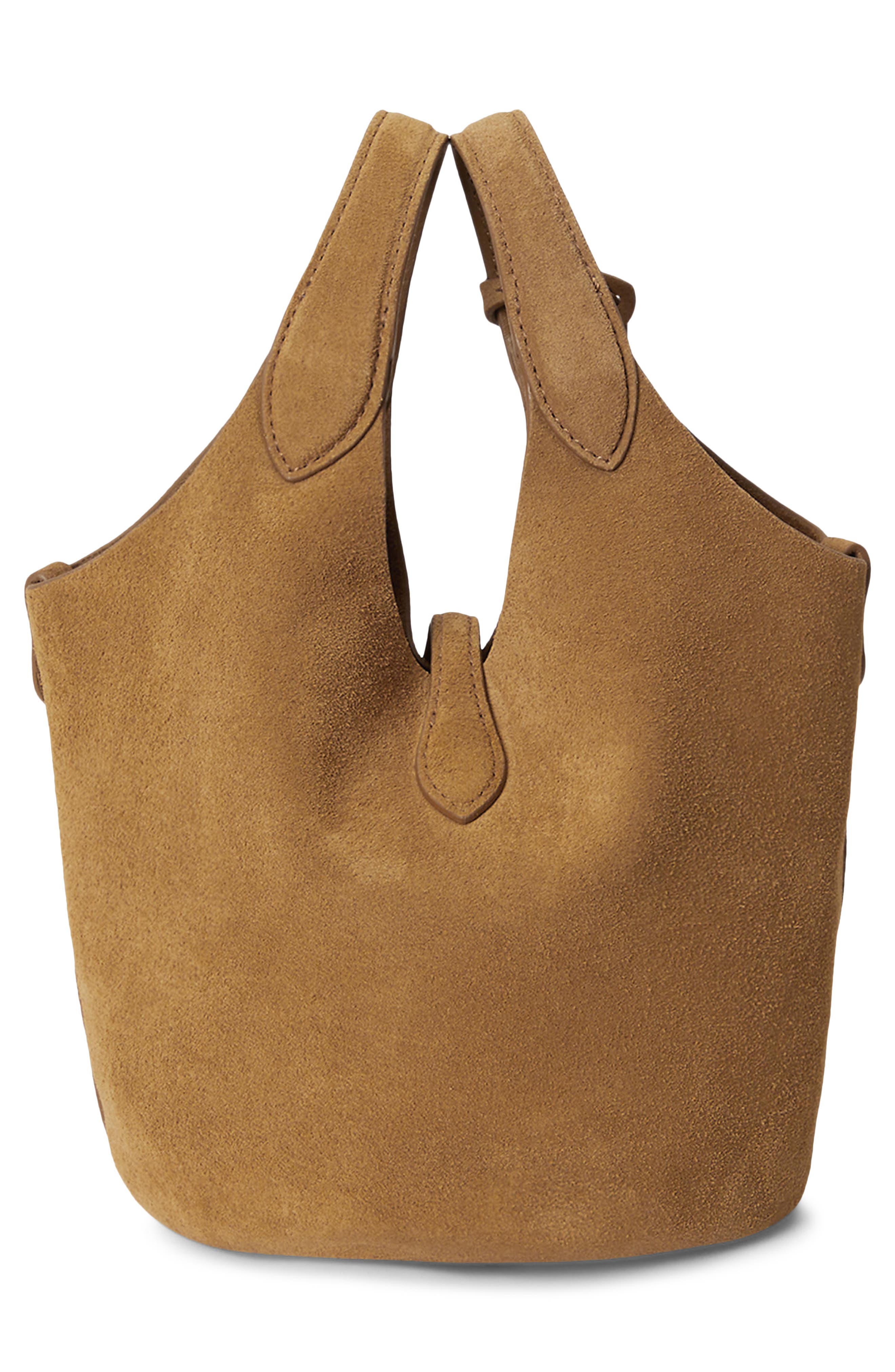 Small Polo Play Suede Crossbody Tote, Alternate, color, BROWN