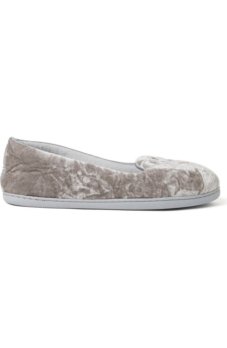 DEARFOAMS Rebecca Velour Slipper, Alternate, color, Sleet