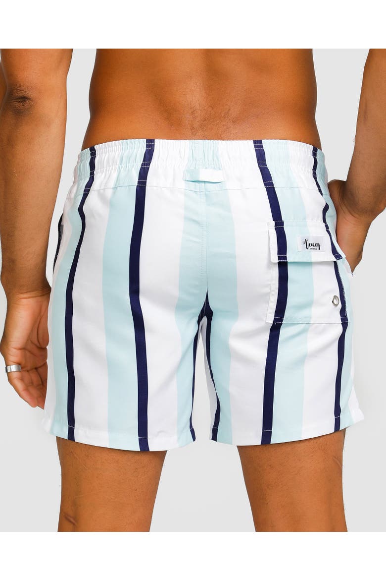 Capri Swim Short, Alternate, color, Navy, Mint & White Stripe