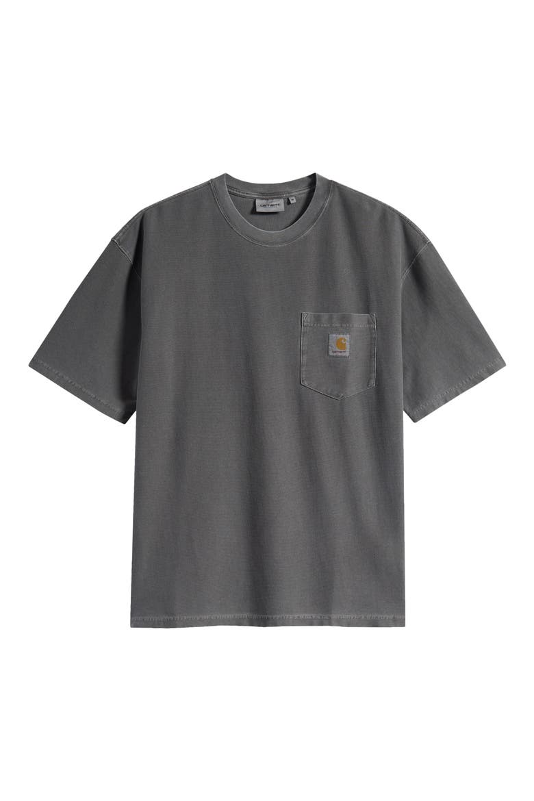 Loose Fit Pocket T-Shirt, Main, color, BLACK (GARMENT DYED)