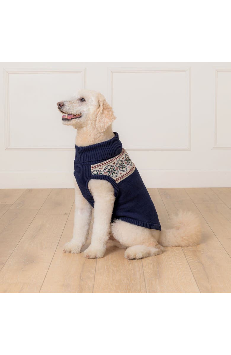 Hope & Henry Organic Fair Isle Dog Sweater, Main, color, Scottish Snowflake