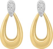EFFY Diamond Teardrop Earrings in 14K White & Yellow Gold