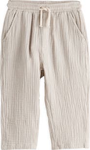 NEXT Kids' Cotton Gauze Drawstring Pants