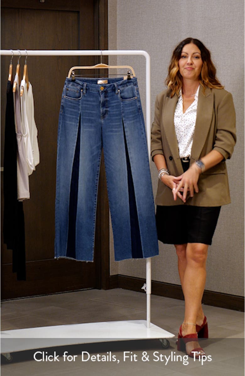 Meg High Waist Raw Hem Wide Leg Jeans, sales video thumbnail