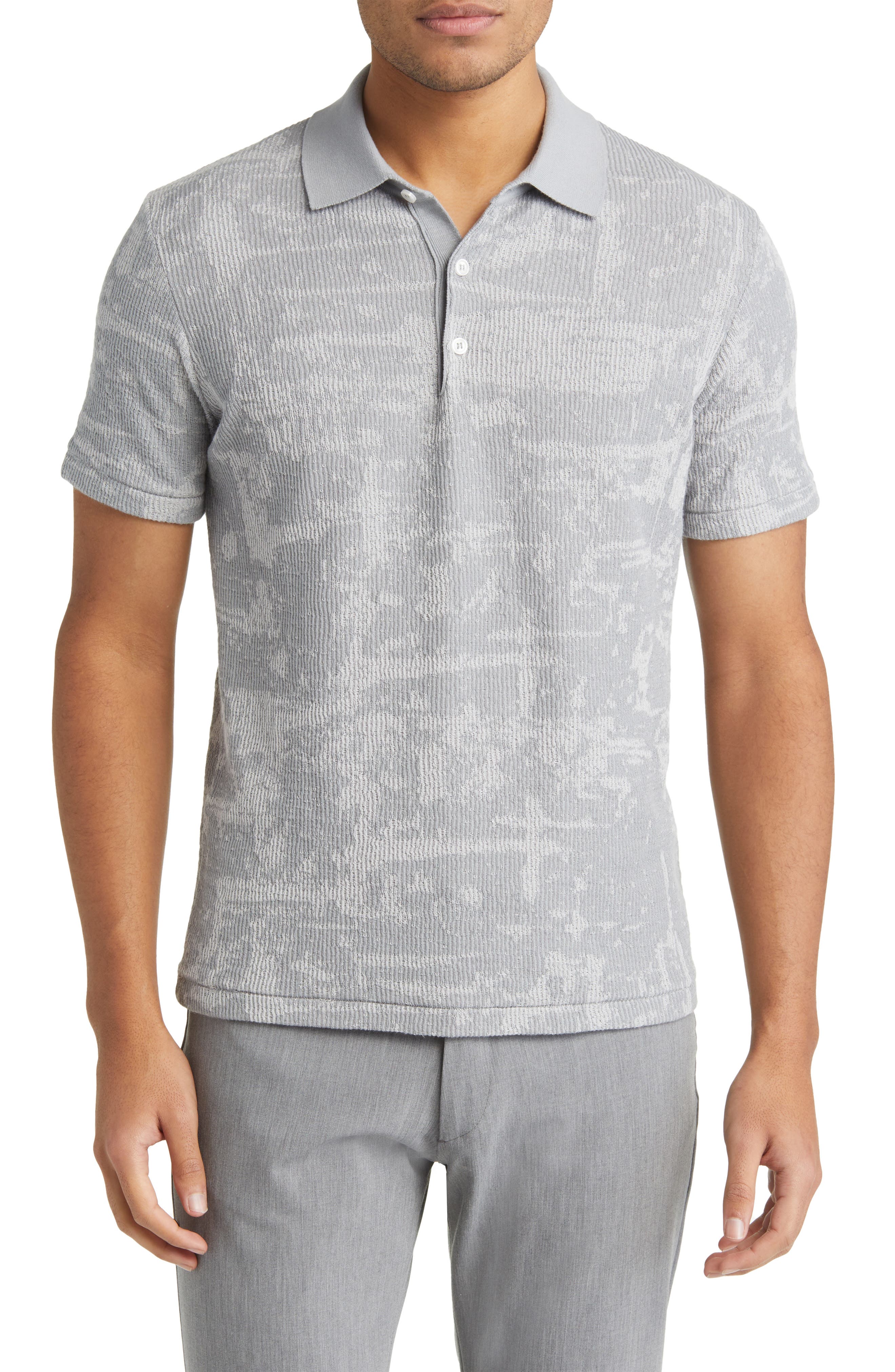 Robert Barakett Russo Jacquard Ribbed Polo (Men) | Nordstrom