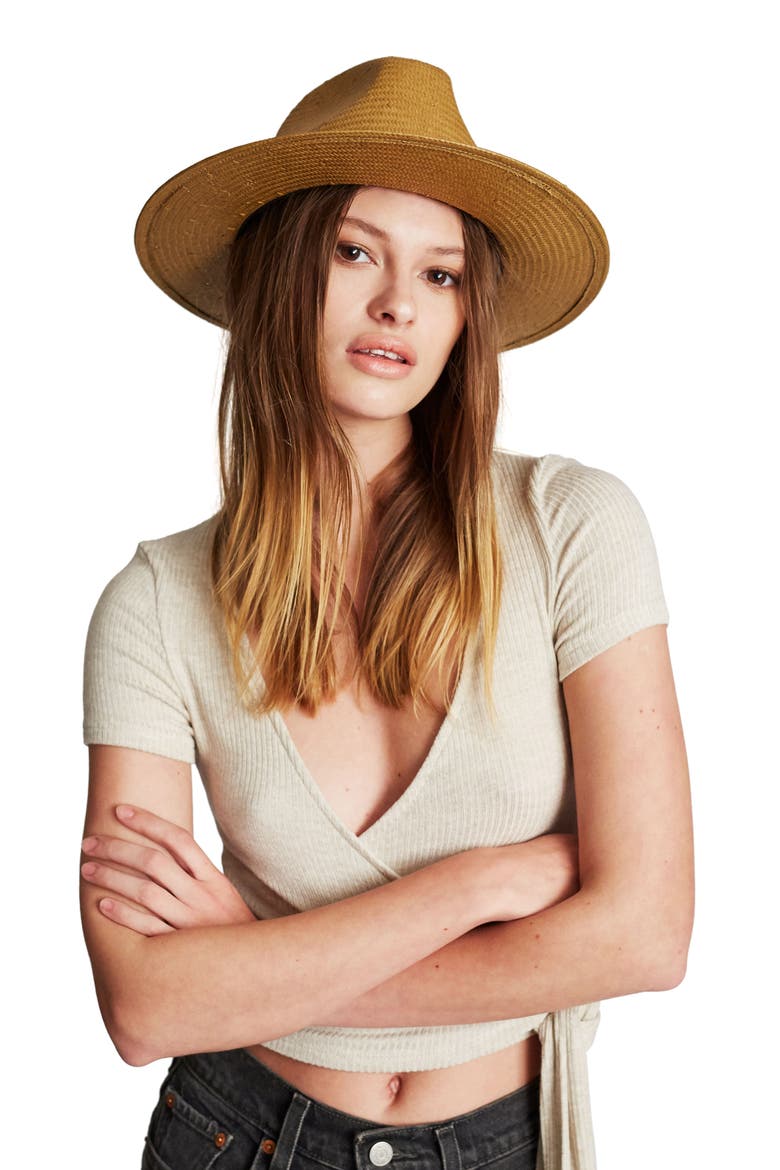 Pacific Straw Fedora, Alternate, color, NATURAL
