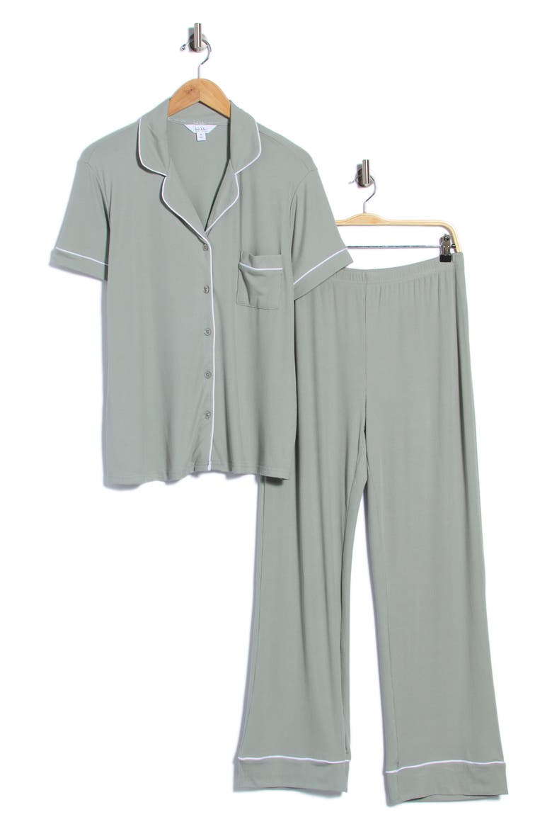Short Sleeve Top & Pants 2-Piece Pajama Set, Main, color, CERAMIC SAGE