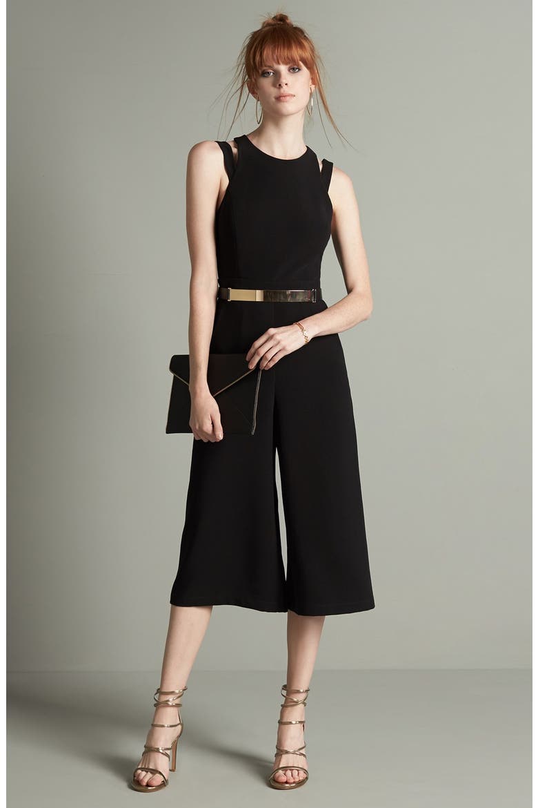 Culotte Jumpsuit, Alternate, color, BLACK