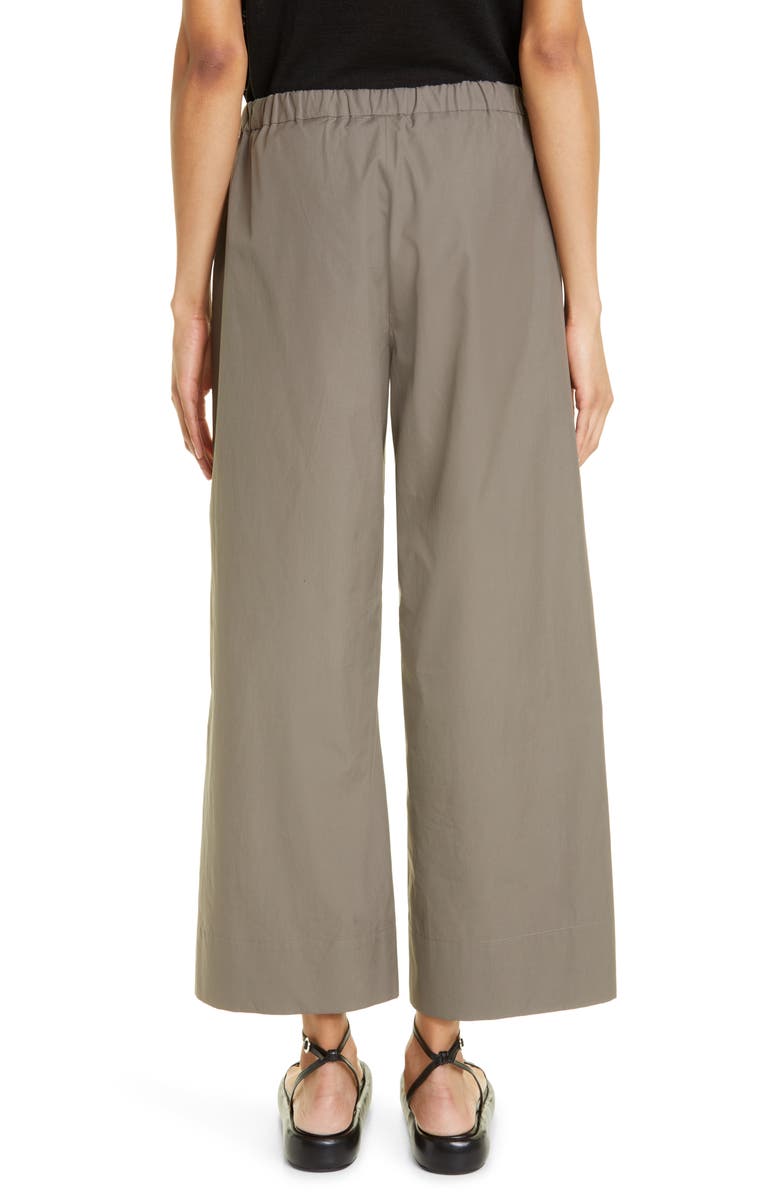 Max Mara Argento Crop Drawstring Wide Leg Cotton Trousers, Alternate, color, 