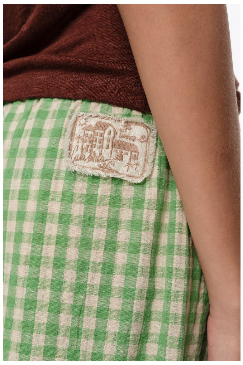 Checked Corset-Waist Trousers, Alternate, color, GREEN