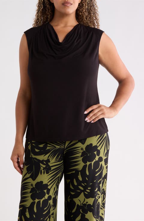 Cowl Neck Extended Shoulder Top