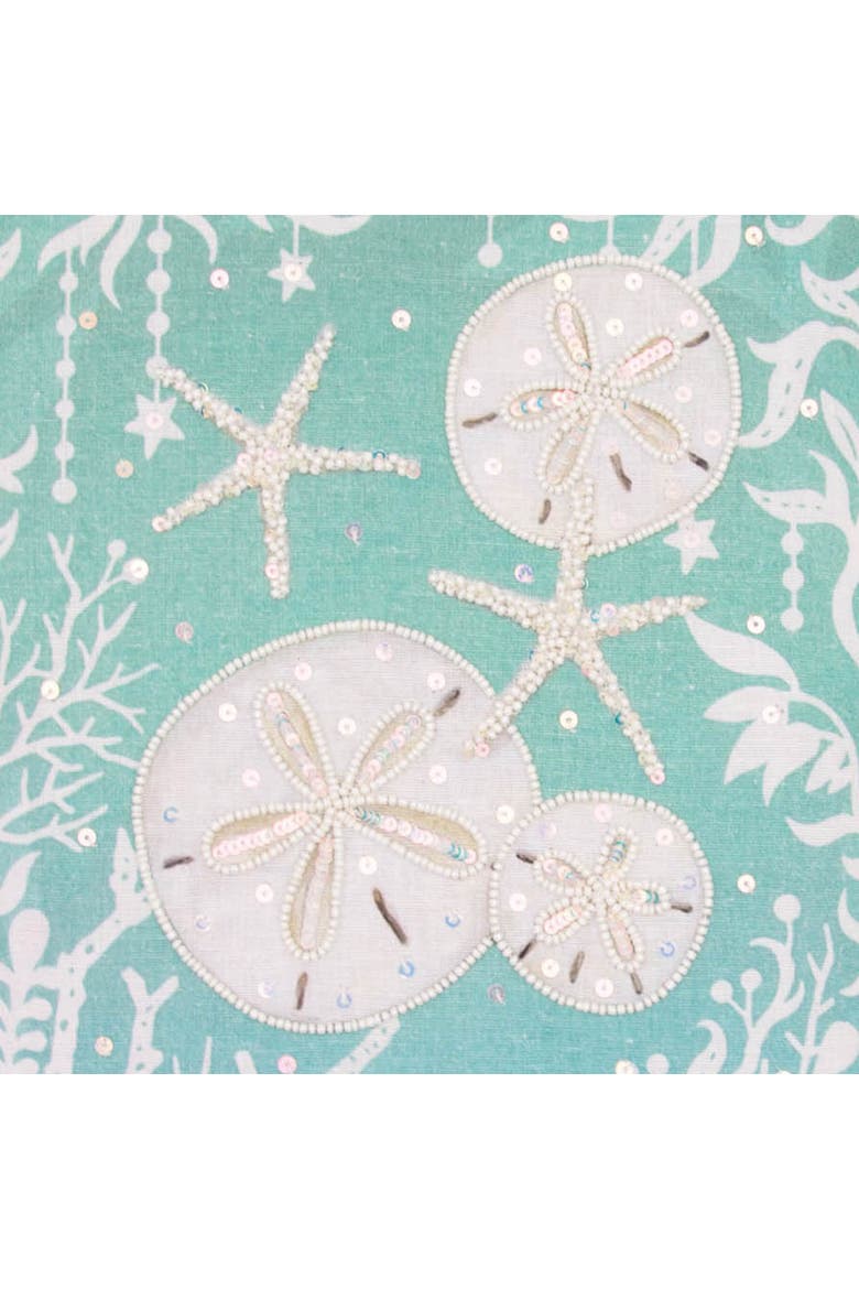 Sand Dollar Embellished Wall Art Decor 10" x 14", Alternate, color, Blue