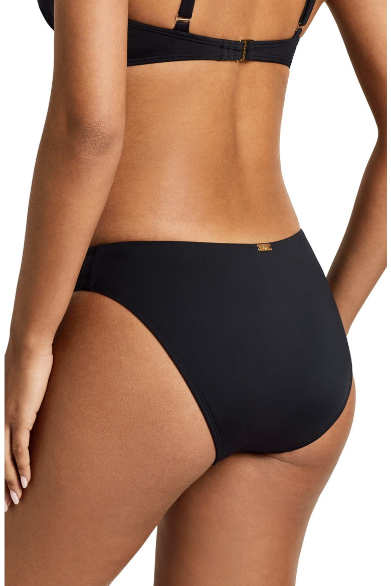 Curved Waist Bikini Bottoms, Alternate, color, BLACK