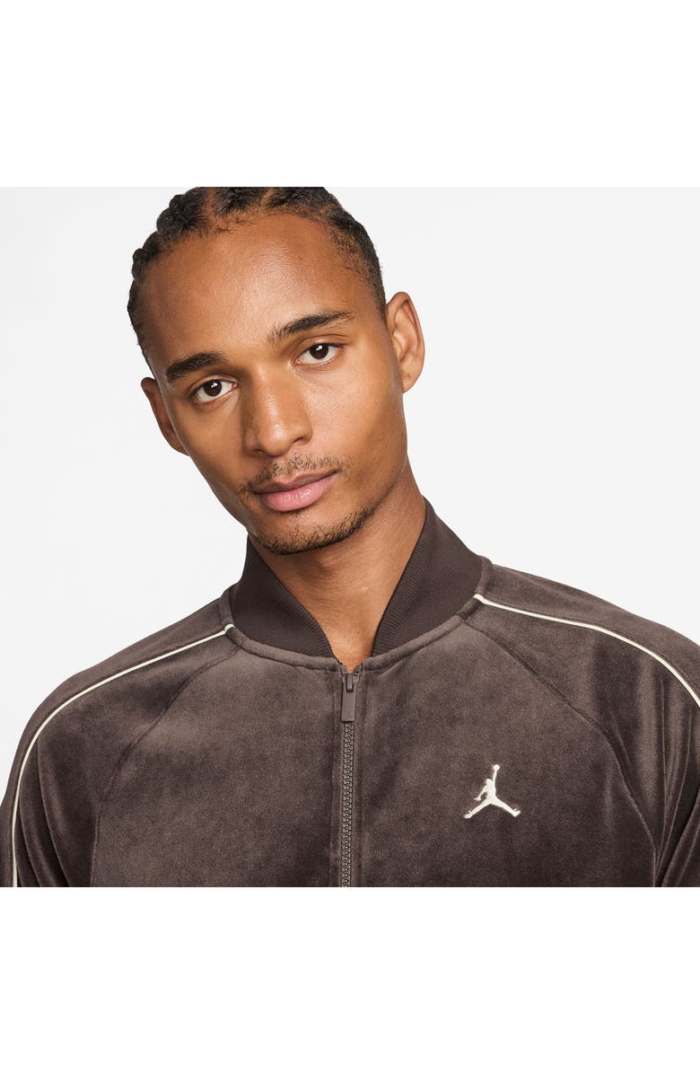 Jordan Jumpman Embroidered Velour Track Jacket, Alternate, color, Baroque Brown/ Sail