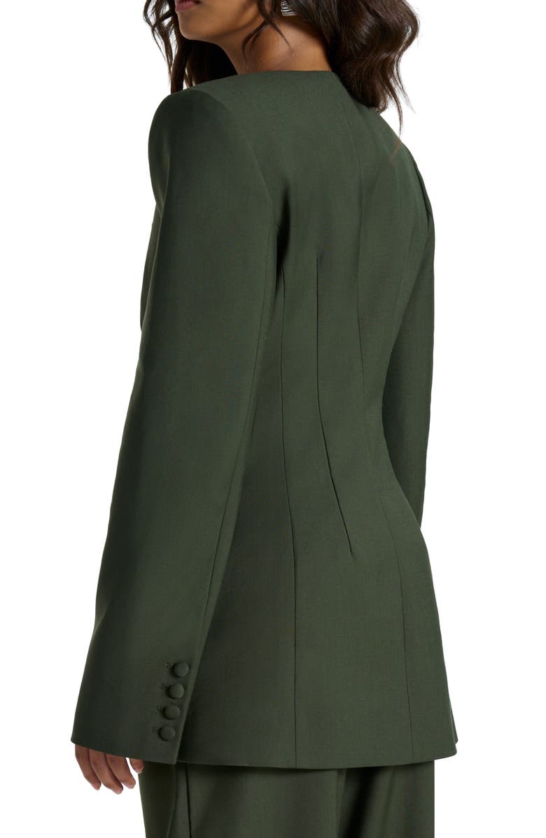 Naked Wardrobe Power Shoulder Double Breasted Blazer, Alternate, color, Olive