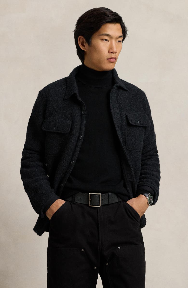 Polo Ralph Lauren Felted Wool Blend Shirt Jacket, Alternate, color, 