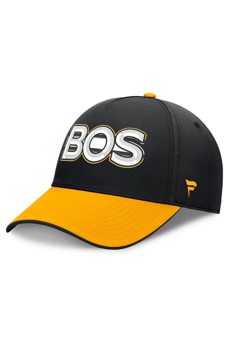 FANATICS Men's Fanatics Black/Gold Boston Bruins Authentic Pro Rink Team Code Flex Hat, Main, color, Black