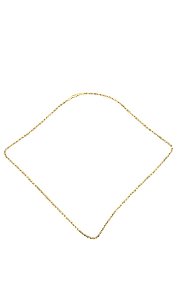 Ancona Jewelry 14K Diamond Cut Rope 2.2mm 18in Chain Necklace, Alternate, color, Yellow Gold