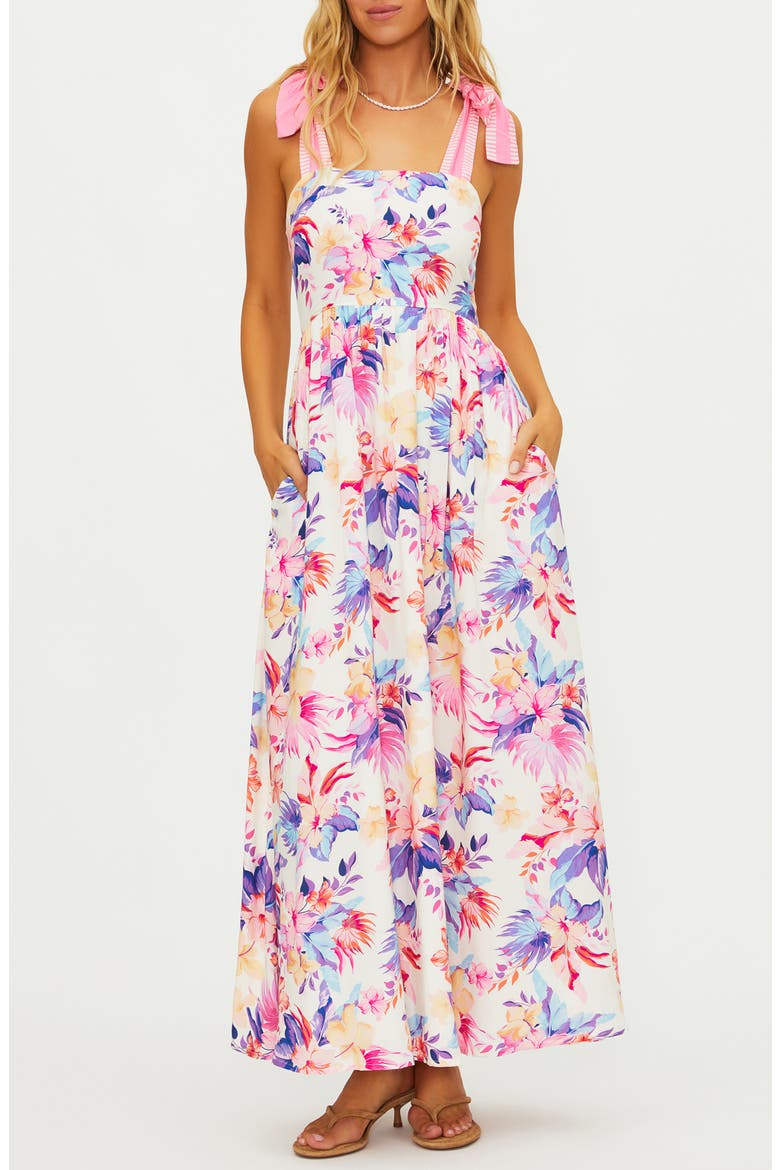 Floral Fit & Flare Dress, Main, color, HIBISCUS GARDEN