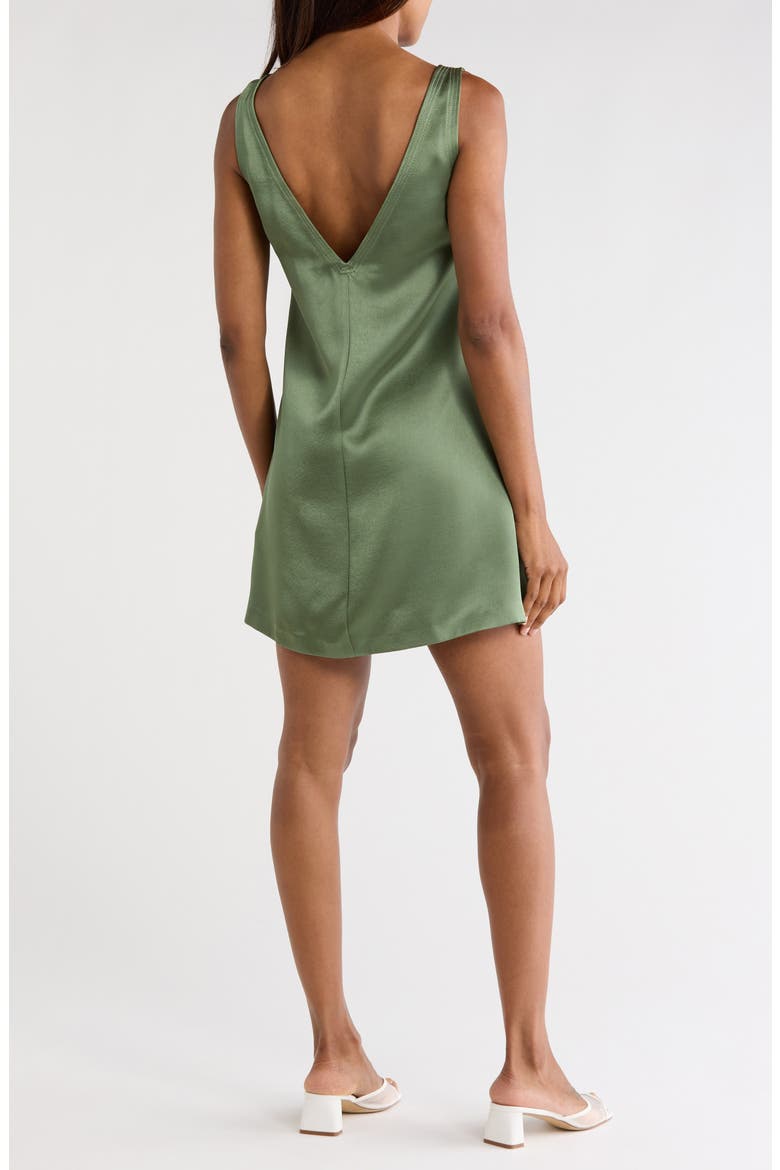 Heavy Satin Shift Dress, Alternate, color, FOLIAGE