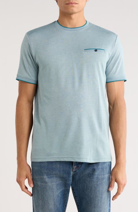 Tipped Crewneck Knit T-Shirt