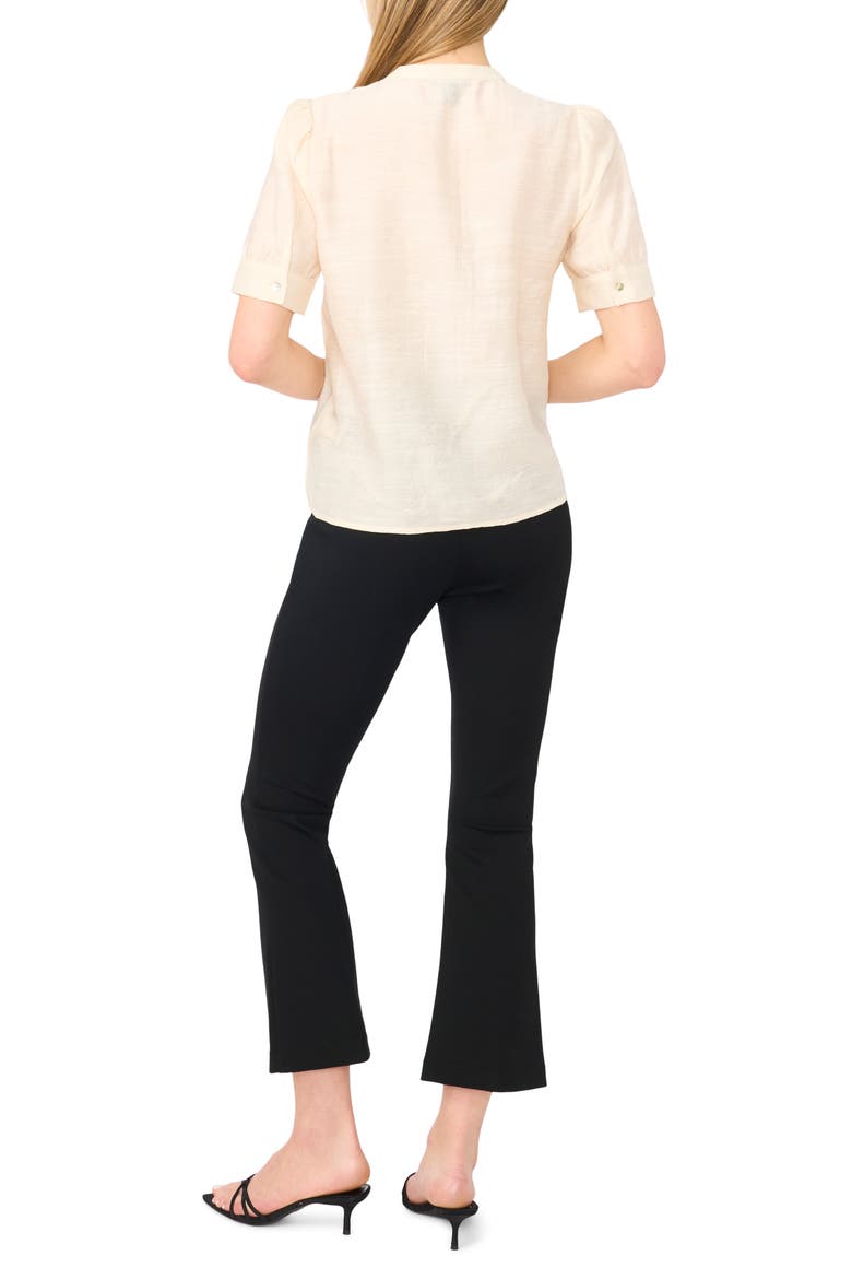 Pintuck Pleat Button-Up Top, Alternate, color, BUTTERCREAM