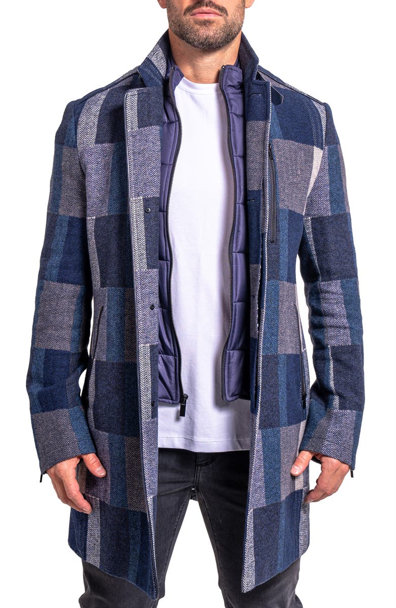 Maceoo Ascension0003 Blue Brushed Peacoat with Dickey, Main, color, Blue