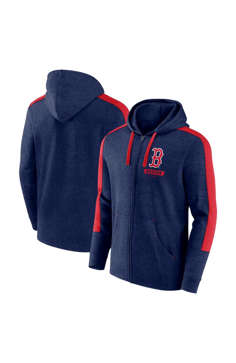 FANATICS Men's Fanatics Heather Navy Boston Red Sox Gains Fleece Full-Zip Hoodie, Main, color, 