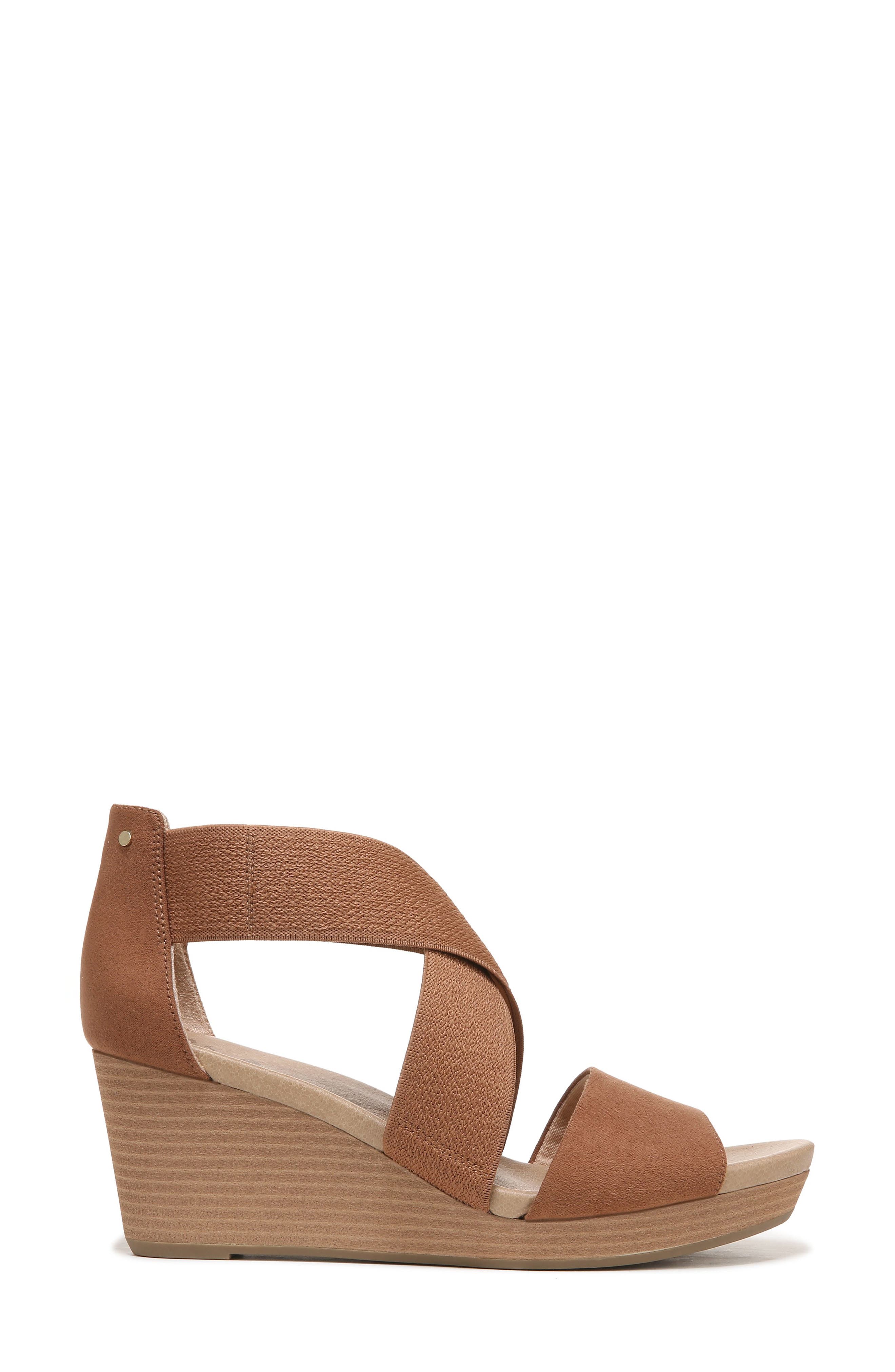Barton Band Wedge Sandal, Alternate, color, BROWN