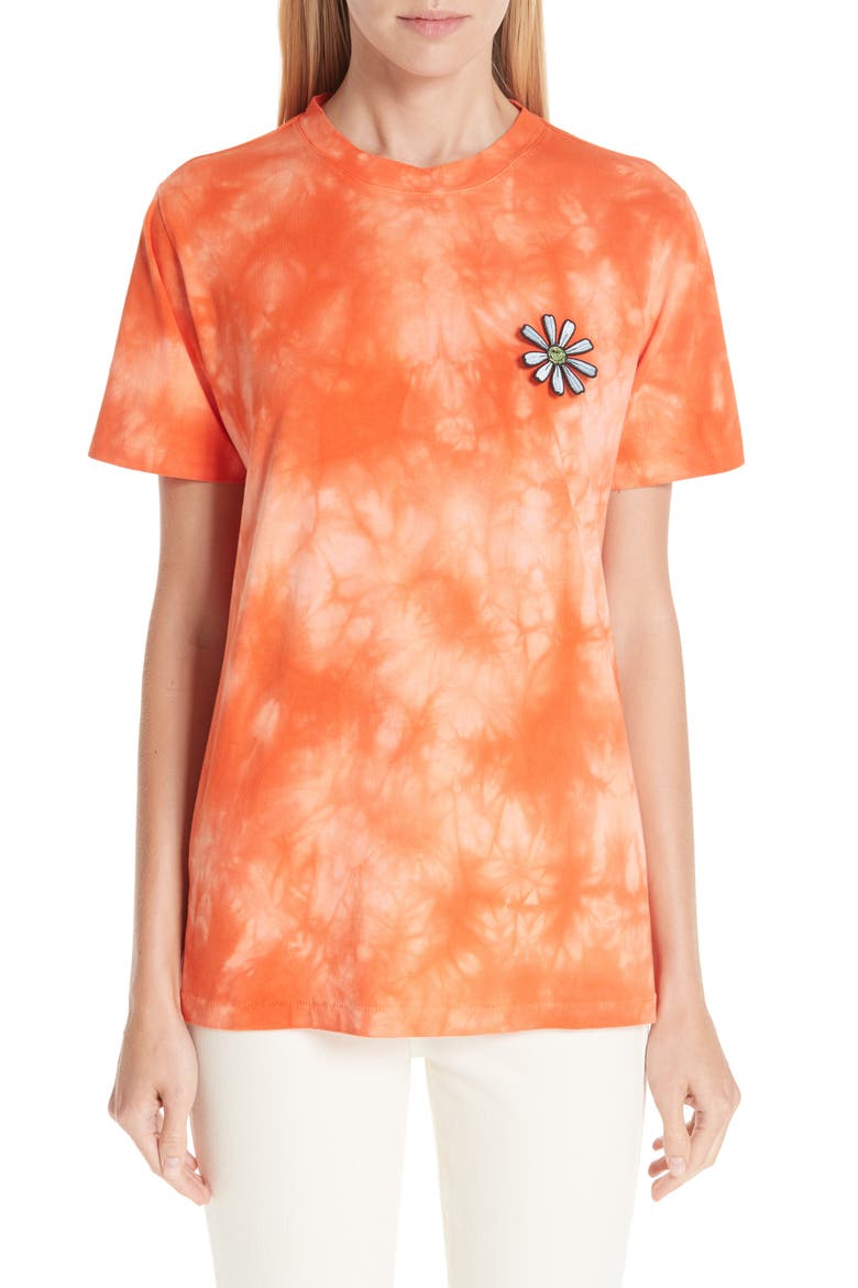 Tie Dye Daisy Tee, Main, color, ORANGE TIE DYE