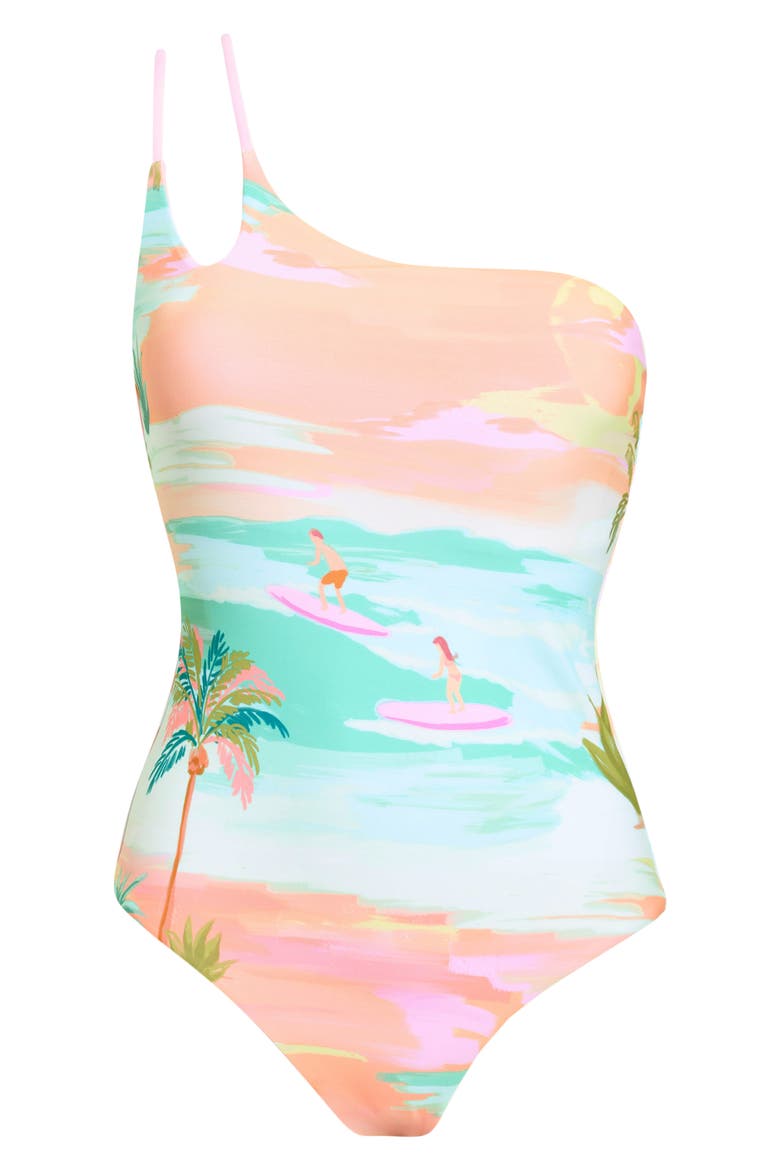 Topanga Canyon One-Piece Swimsuit, Alternate, color, PEACH