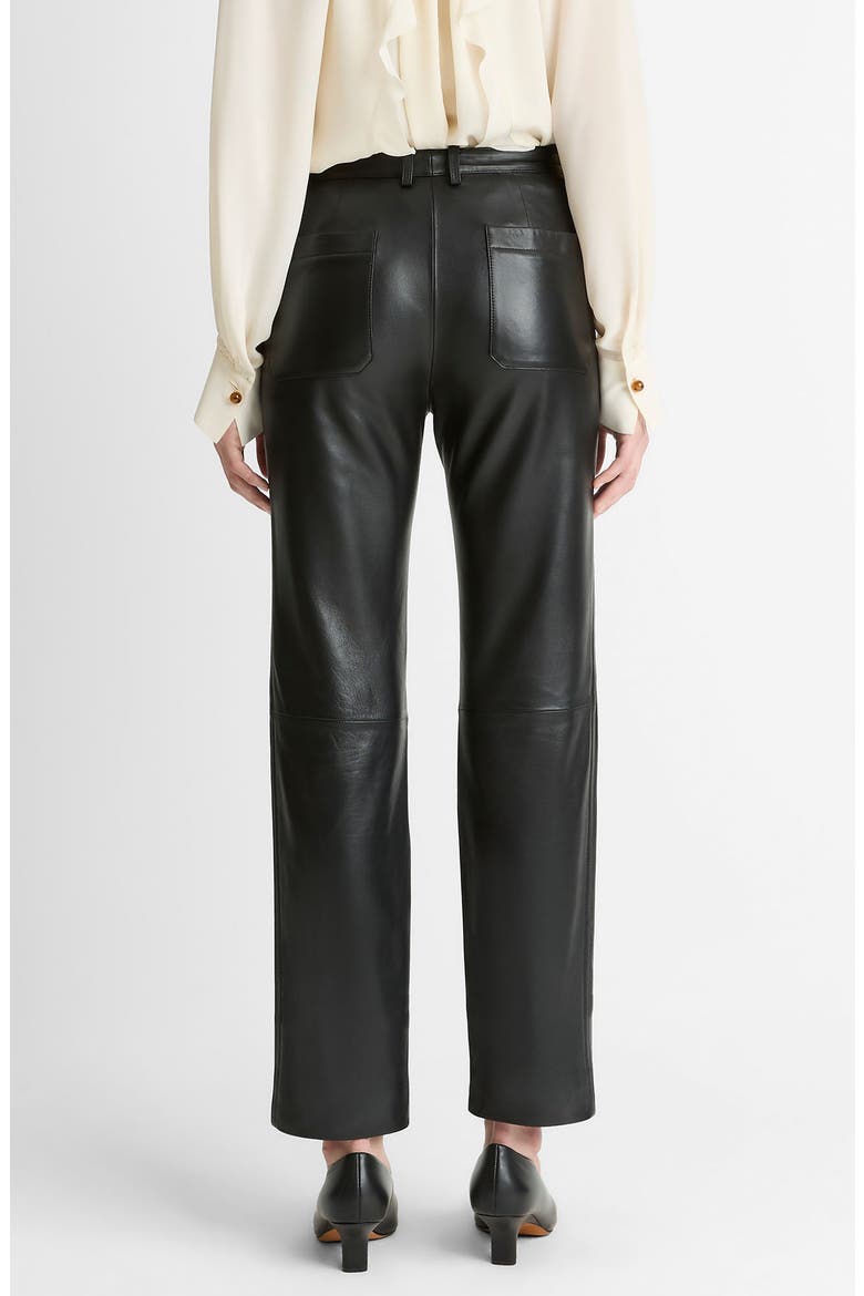 Straight Leg Leather Pants, Alternate, color, BLACK